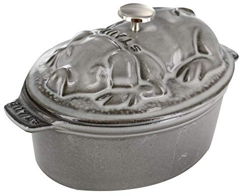 Staub Kokotte aus Gusseisen, 1 qt, Graphitgrau, hergestellt in Frankreich