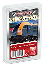 Ass Altenburger 22571285 - Top Ass Superzüge, Kartenspiel - Trumpf und Quartett
