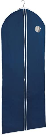 WENKO Kleidersack Air, für Reisen oder zum Verstauen, mit praktischem Sichtfenster & durchgehendem Reißverschluss, schützt vor Motten, Staub & Schmutz, atmungsaktives Vlies-Material, 60x150 cm, Navy