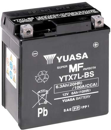 BATTERIA MOTO YUASA YTX7L-BS // 12V 6Ah