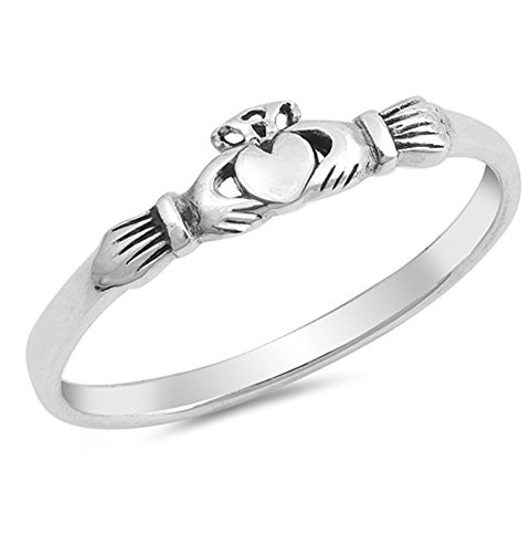 Claddagh Heart Friendship Promise Ring New .925 Sterling Silver Band Size 9