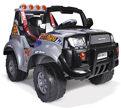 FEBER - Vehículo Infantil de 2 plazas X-Storm Bravo High Speed 12V, Pedal de Acelerador y Freno, Luces y Sonidos con Radio FM, Batería y Cargador Incluidos, Famosa (800006466)