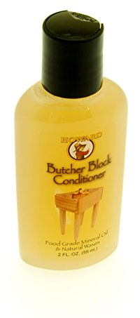 Howard Butcher Block Conditioner 59ml (2oz Trial Size) For use on Butcher Blocks, Bread Boards, Chopping Boards and Wooden Kitchen Tool