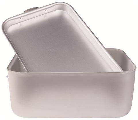 Pentole Agnelli ALMA177B70 Brasiera Rettangolare Spessore 3 Millimetri con Coperchio A Soute' Senza Griglia Interna, Diametro 70X45 Cm
