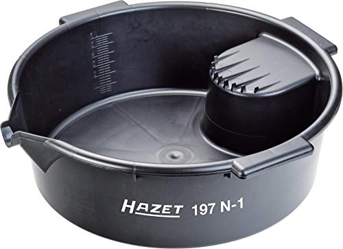 Bandeja multiusos HAZET 197N-1 I Bandeja de goteo de aceite, 6 litros, irrompible para uso universal, práctico escurridor con asas de transporte y pico vertedor
