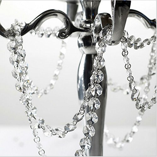 Musuntas 5m Hängende Kristall-Perlen-Girlande Glas Octagonal Bead Garland Weihnachten Hochzeit Dekoration