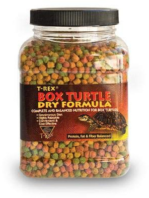 T-Rex Box Turtle Food Dry Formula – Reptile Diet with Added Vitamins & Minerals, Easy-to-Moisten Turtle Food, 16 oz