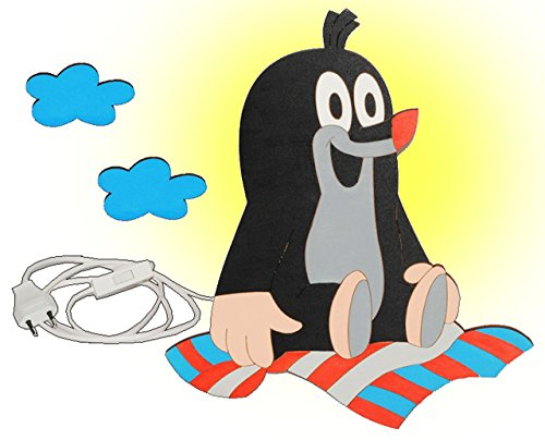 alles-meine.de GmbH Wandlampe Holz - der kleine Maulwurf - Pauli - Lampe Kinder Kinderzimmer Kinderlampe Wandleuchte Decke Wolke