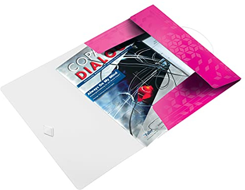 Leitz 155543 Eckspannermappe wow, A4, PP, pink metallic