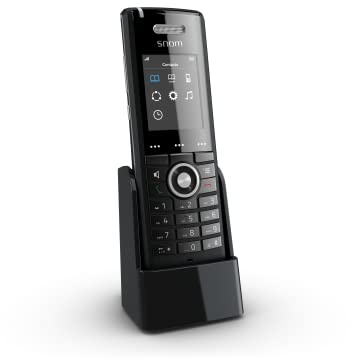 Snom M65 Professional DECT-Mobilteil (250 Stunden Standby, 2 Zoll 176 x 220 Pixel TFT, SW OTA-Upgrade, Vibrationsalarm, Gürtelclip, beleuchtete Tastatur), Schwarz, 00003969