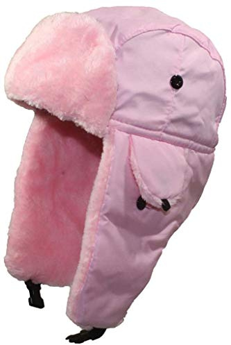 Best Winter Hats Big Kids Nylon Russian/Aviator Winter Cap (One Size) - Light Pink