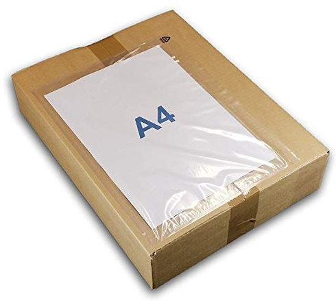Lot de 500 Pochettes porte-document adhésives transparente C4 315 x 225 mm (feuille A4 non pliée) - Idéales pour l'expédition de petit colis, paquets, palettes Réf UGPAN4-500