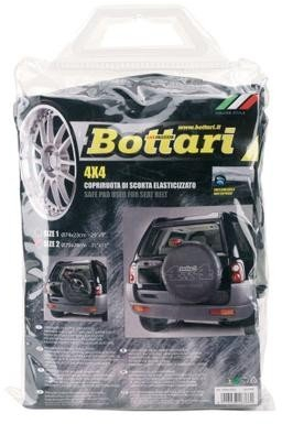 Bottari 18386 däckskydd av elastisk plast, logotyp 4 x 4, 79 x 28 cm, svart