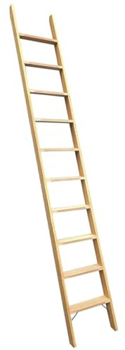 Premium Hochbettleiter Holz 7-stufig als Stufenanlegeleiter formschön für senkrechte Höhe von 1,68 m