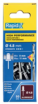 Rapid 5000389 Rivets hautes performances Ø4.8 x 14mm, Gris