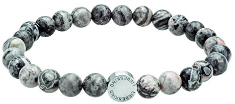 LIEBESKIND BERLIN Damen Beads Armband – Armschmuck aus Edelstahl und Halbedelsteinen - Schmuckstück und Talisman zugleich – elastisch, handgefertigt, modisch, vielseitig kombinierbar