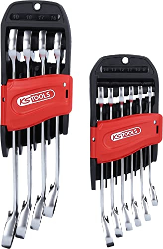 Ks tools 503.5950 - Jeu de 10 clés mixtes à cliquet DUO - Gamme GEARplus® - En chrome Vanadium - Finition Satinée