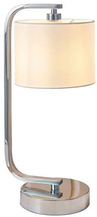 Endon Canning Chrome plate & white faux silk Touch Table Lamp