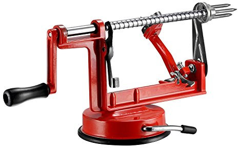 qobobo® 3En1 - Pelador y Despepitador de manzana - pelador de manzana cortador manzana despepitar manzana color Rojo