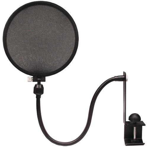 Nady MPF-6 - Filtro pop de micrófono con abrazadera de 6 pulgadas con cuello de cisne flexible y brazo estabilizador de metal
