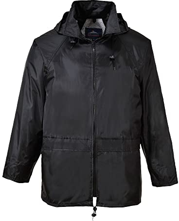 Portwest S440 Chaqueta Impermeable Clásica Ligera para Hombre Negra, L