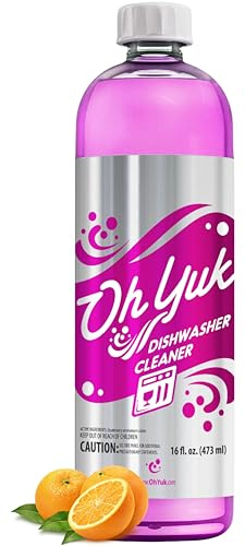 Oh Yuk Dishwasher Cleaner, Descaler, And Deodorizer – Removes Grease, Odors, And Buildup – Natural Orange Scent – Septic Safe Formula For A Fresh Dishwasher – Deep Cleans All Machine Models – 16 Fl oz