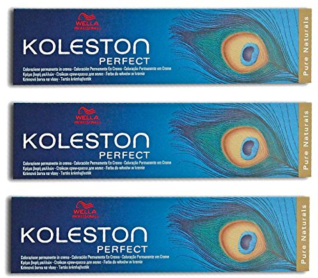 3x Wella Koleston Perfect 3/0 Dunkelbraun Haarfarbe Coloration - 60ml