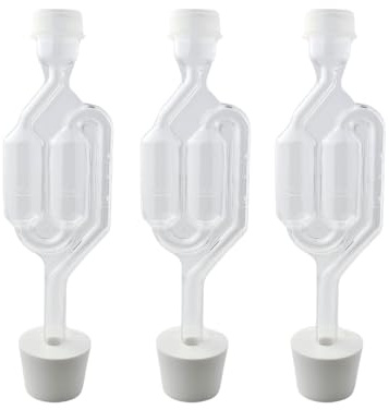 Fastrack Airlocks for Fermenting (Set of 3) | Bubble Airlock for Wine Making and Beer Making | BPA-Free S-Shaped | Used for Brewing Wine, Beer, Pickles & More | Transparent