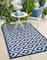 Green Decore Lightweight Indoor/Outdoor Reversible Plastic Rug Nirvana Navy White-4x6 ft (120 x 180 cm), Powder Blue/White Alfombra, Azul Marino/Blanco, 4 Unidades