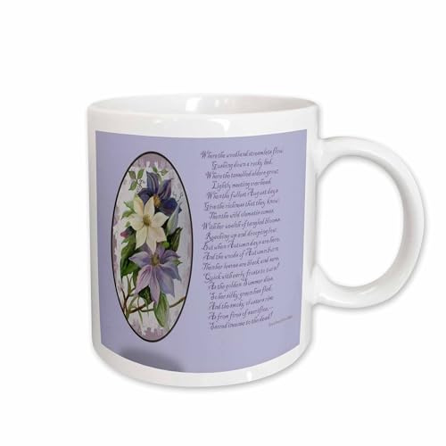 3dRose Clematis, poem, poetry, prose, garden, gardeners, vine, climbing vine, flowers, lilac flowers 11oz Mug
