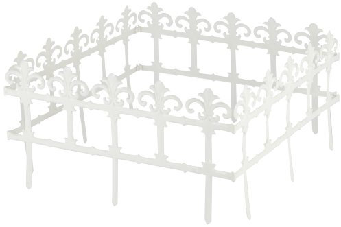 Prosper Plast IPLB-S449 37.2 x 34 cm Art Garden Fence - White (12-Piece)