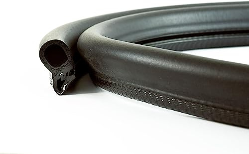 EUTRAS Türdichtung Auto KSD2053 – Kantenschutz Dichtungsprofil selbstklemmend ohne Kleber, PVC & EPDM Gummi mit Stahlkern, U-Profil für 2,0-3,5 mm Kanten, schwarz