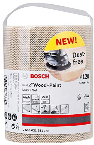 Bosch Professional Schleifrolle M480 Best for Wood and Paint (Holz und Farbe, 93 x 5000 mm, Körnung K120, Zubehör Handschleifen)