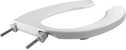 BEMIS 1055 000 Toilettensitz mit offener Vorderseite, robust, ohne Deckel, ausziehbar, Kunststoff, Weiß