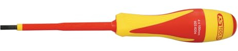 KS Tools 922.6204 Tournevis Fente bi-matière isolé 1000V, 4,0x100 mm | Tournevis Fente bi-matière isolé 1000V, 4,0x100 mm, chrome vanadium, vissage précis