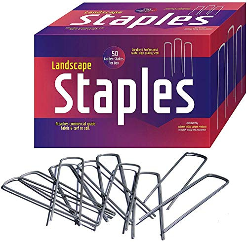 Ashman Galvanized Garden Stakes Landscape Staples and Fence Stake (50 Garden Staples - Heavy Duty & Anti Rust Galvanized)
