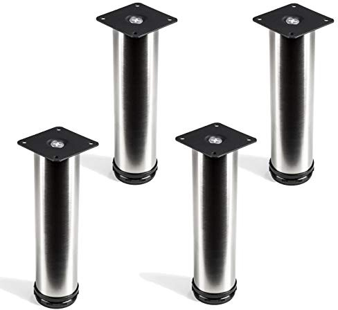 SOTECH 4er-Set Möbelfuß Jim Stützfuß echt Edelstahl Ø 50 mm Höhe: 200 mm
