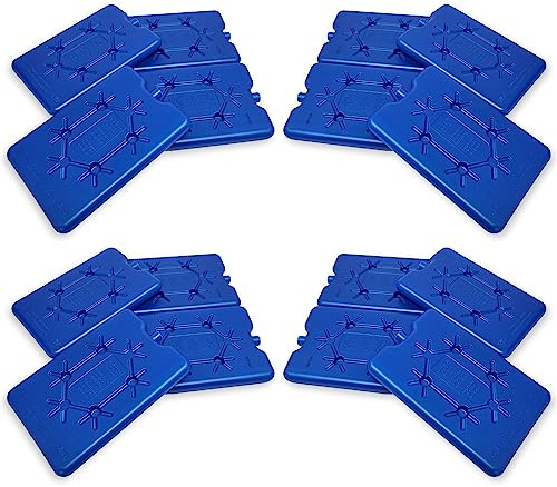 ToCi Set di 16 mattoncini refrigeranti da 200 ml – elementi refrigeranti piatti blu per borsa termica e refrigerante | cuscinetti refrigeranti per alimenti, riutilizzabili e senza BPA | piastre