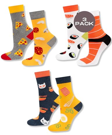 soxo Colores Calcetines Mujer Divertidos Medias Altos Algodon Socks Invierno 35-40 3 Pares