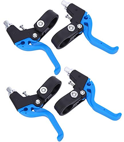 Keenso 2 Paar verstellbare Fahrradbremshebel aus Nylon für Kinder mit einem Lenkerdurchmesser von 22,2 mm (blau-schwarz)