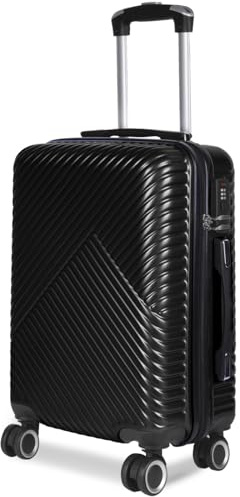 MERCURY TEXTIL- Maleta de Viaje Cabina, Mediana, Grande, rígida 100% de Polipropileno y ABS, Ruedas Giratorias, Prácticas y Ligeras con Cierre de Seguridad. (Negro, Cabina)
