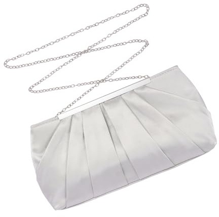 Zercart Women Envelope Clutch Bag Pleated Satin Evening Handbag Evening Clutch Bags Elegant Satin Shoulder Bags with Detachable Chain Strap for Wedding Party Prom Bridal