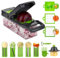 WVacFre Tritaverdure,Tritatutto Pro per cipolle, Tritatutto Multifunzione 14 in 1,Tagliaverdure da Cucina,Tritatutto per Verdure con 8 Lame, Tritatutto per Carote e Aglio con Contenitore