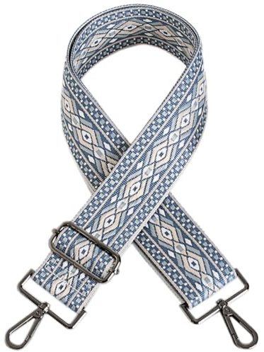 Axelrem väskrem justerbar bredd 5 cm unisex, remmar för väskor, längdjusterbar 78–140 cm axelrem, fickremmar för byte, gör-det-själv-tillbehör för väska, svart spänne, havsblå