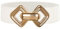 Damen Elegant Ledergürtel Elastischer Gürtel Breiter Pu-Leder Gürtel für Kleider und Mäntel S Ivory CL2805A24-02