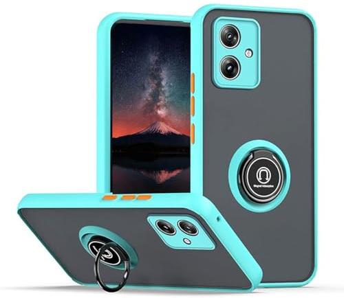 YUECXIN Funda para Motorola Moto G84 5G Caso, Porta Anillos Metálico, Ultradelgado Mate Duro PC Atrás Carcasa, Suave TPU Silicona Antigolpes Durable Cubierta, Cielo Azul