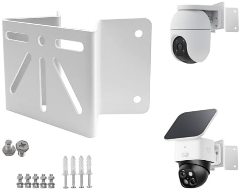 cammount Eckhalterung für Überwachungskameras Massiv Metall Weiß, Außenwand-Eckhalterung für eufy solocam s340 Solar-PTZ-Kamera, Rostbeständig für langanhaltende Outdoor-Installationen
