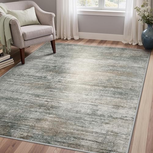GENIMO Tappeto Camera da Letto Moderno con Motivo Astratto, Lavabile in Lavatrice e Antiscivolo, Tappeto a Pelo Corto 120x170 cm per Letto Matrimoniale, Soggiorno, Facile da Pulire,Colori Naturali