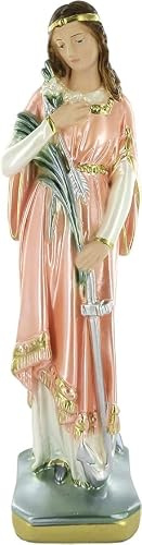 Generico Statua di Santa Filomena in Gesso Madreperlato, Decorata a Mano, 20 cm, per Interni, Made in Italy