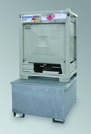 Auffangwanne Stahl,KTC/IBC-Container,ohne Bock,Lä 1,30m,zink